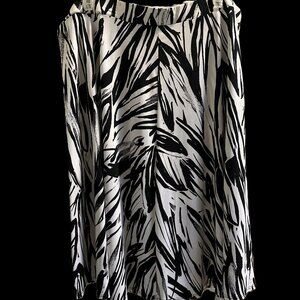 George High Waist Striped A-Line Skirt, Black & White/Zebra Striped, Size 2X